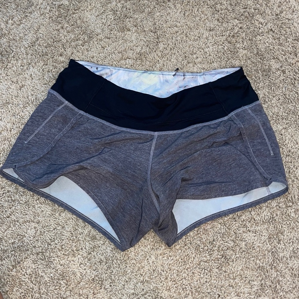 Gray Lululemon Run Speed-Up Short